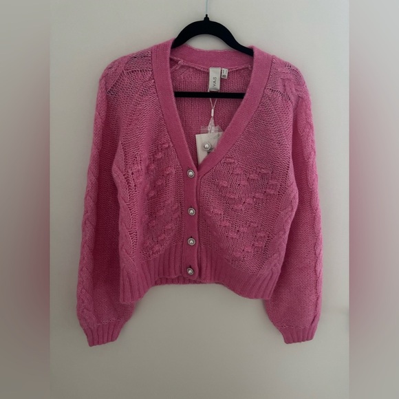 Yas Heartie Knit Cardigan Wool/Alpaca Blend NWT - Picture 6 of 14